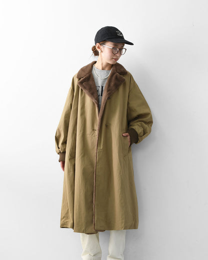 mizuiro ind [ミズイロ インド] back boa coat [3-270052] バックボアコート・コート・アウター・中ボア・あったかコート・LADY'S [2025AW]