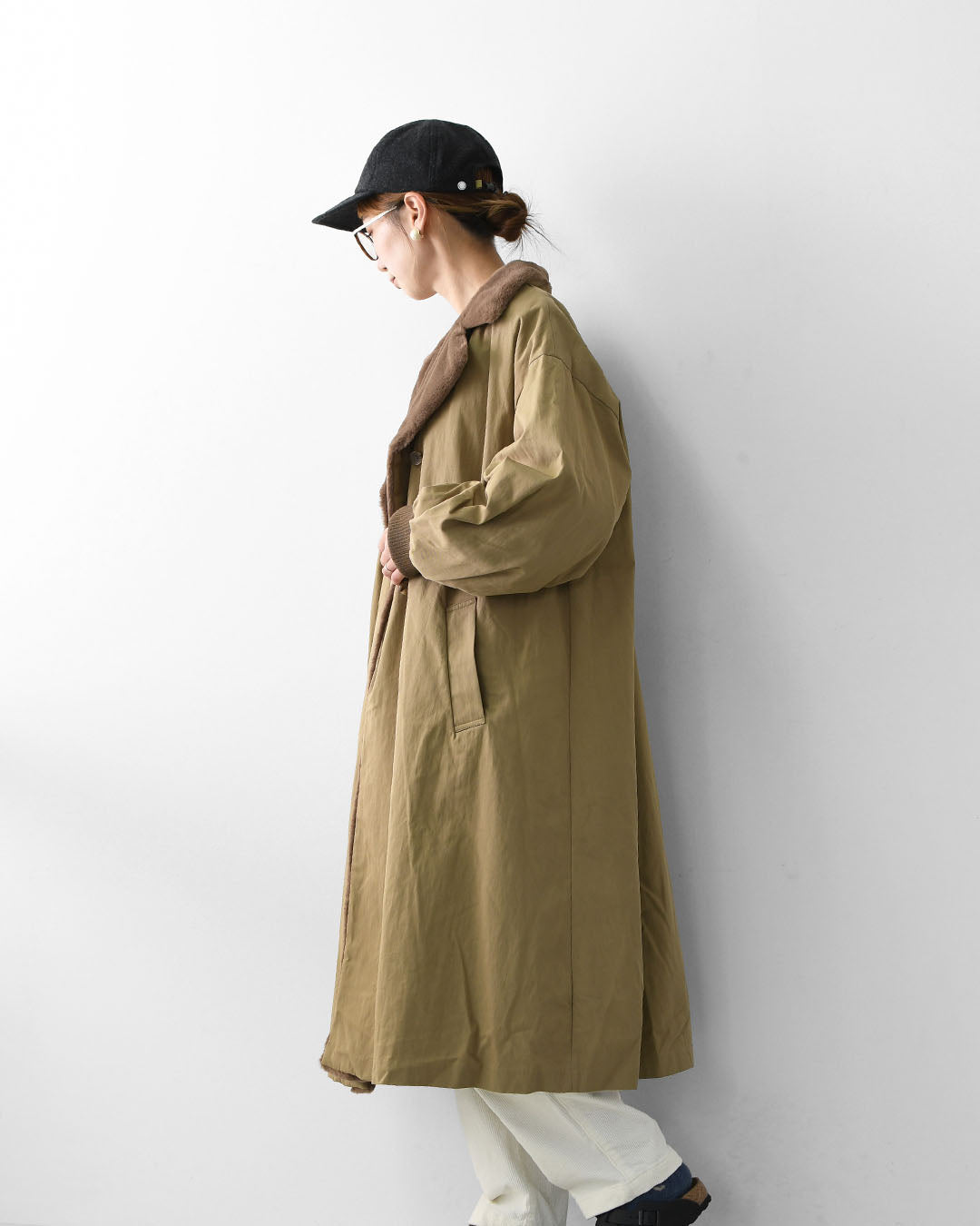 mizuiro ind [ミズイロ インド] back boa coat [3-270052] バックボアコート・コート・アウター・中ボア・あったかコート・LADY'S [2025AW]