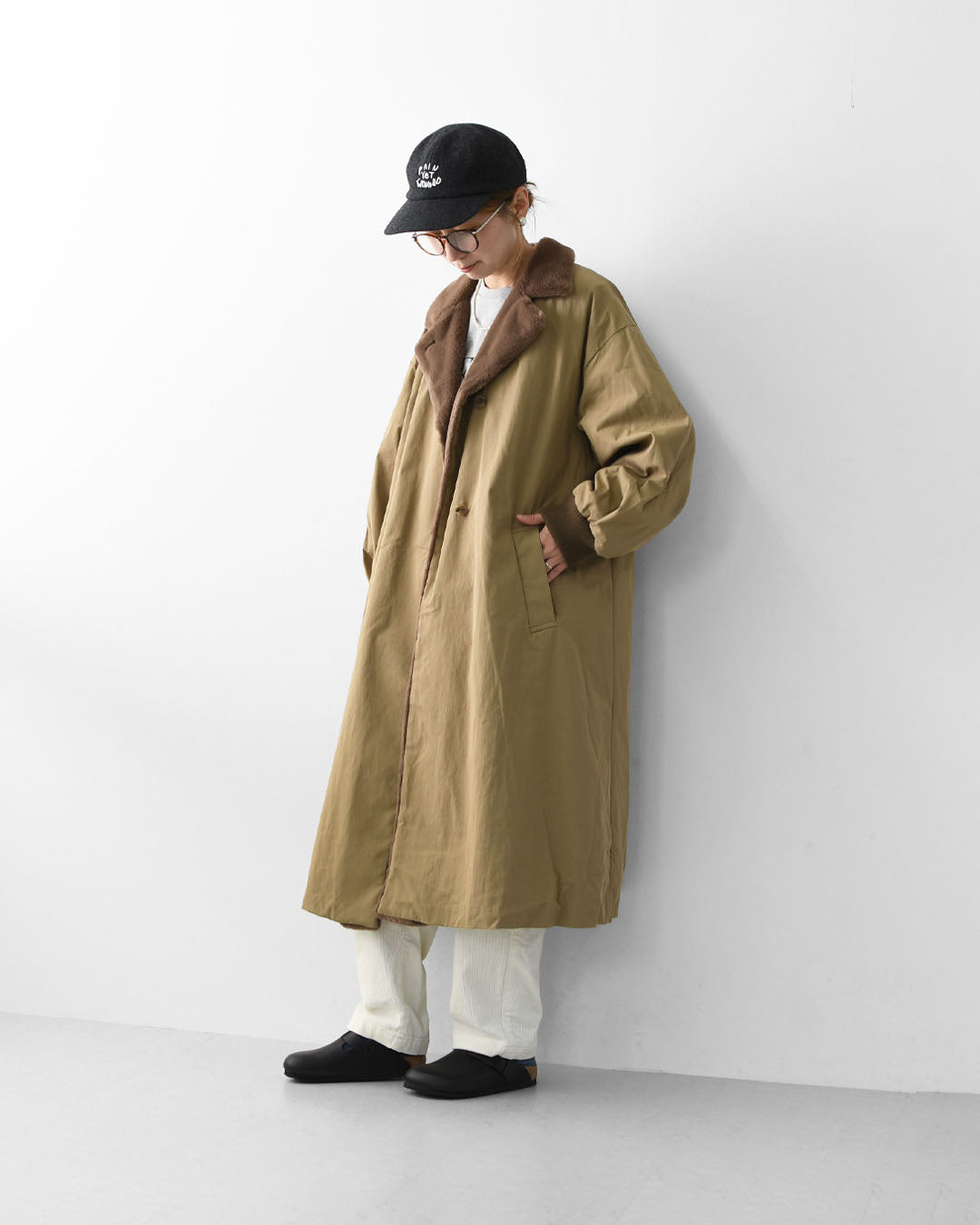 mizuiro ind [ミズイロ インド] back boa coat [3-270052] バックボアコート・コート・アウター・中ボア・あったかコート・LADY'S [2025AW]