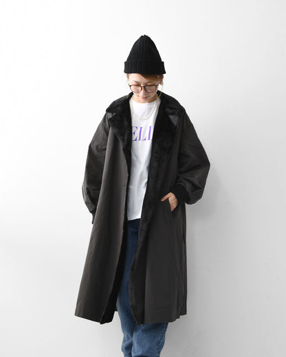 mizuiro ind [ミズイロ インド] back boa coat [3-270052] バックボアコート・コート・アウター・中ボア・あったかコート・LADY'S [2025AW]