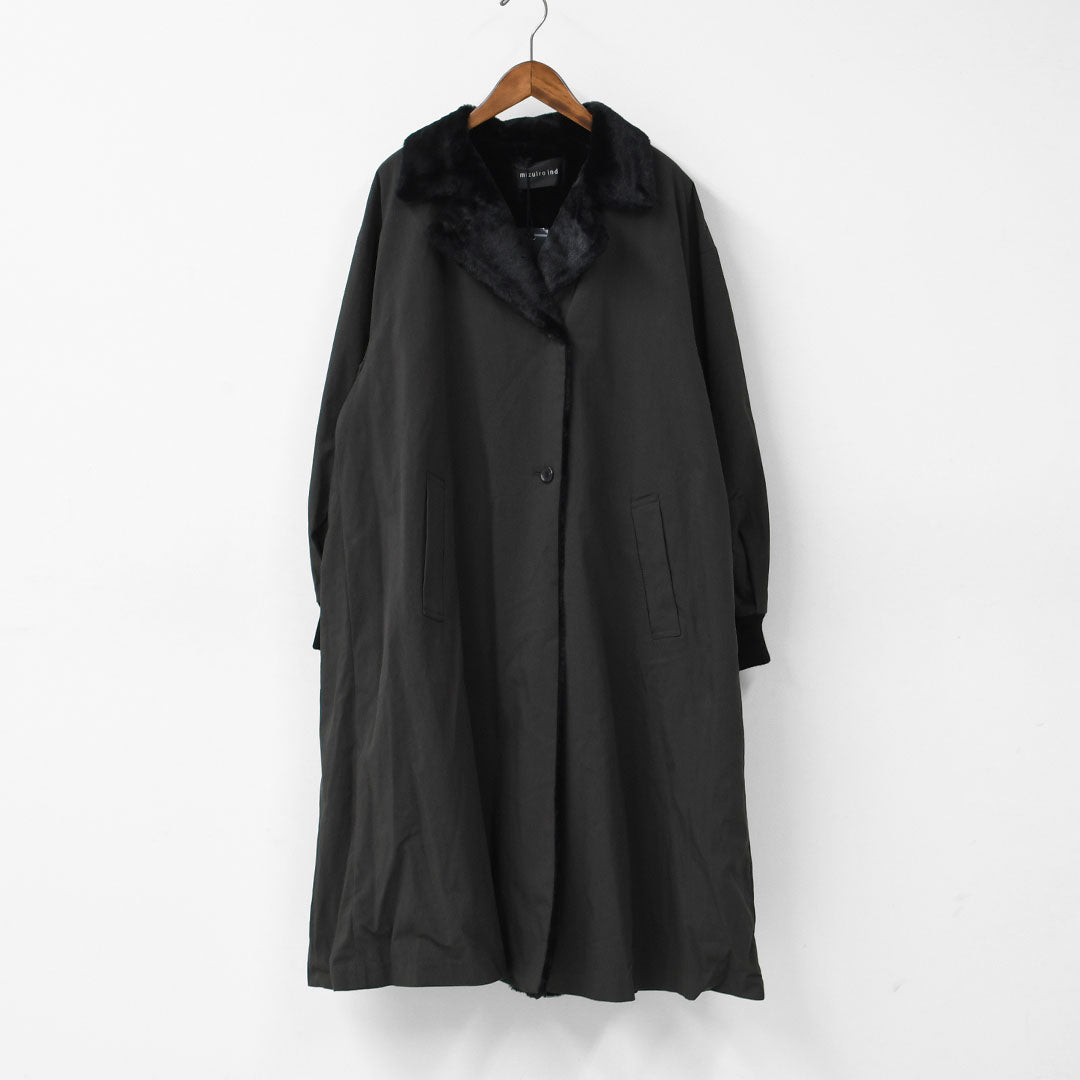 mizuiro ind [ミズイロ インド] back boa coat [3-270052] バックボアコート・コート・アウター・中ボア・あったかコート・LADY'S [2025AW]