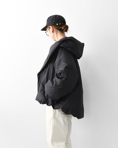 mizuiro ind [ミズイロ インド] hooded short down JK [3-270053] フーデッドショートダウンジャケット・ジャケット・ダウン・フード付き・ショート丈・キレイめ・防寒・あったかい・軽い・LADY'S [2025AW]