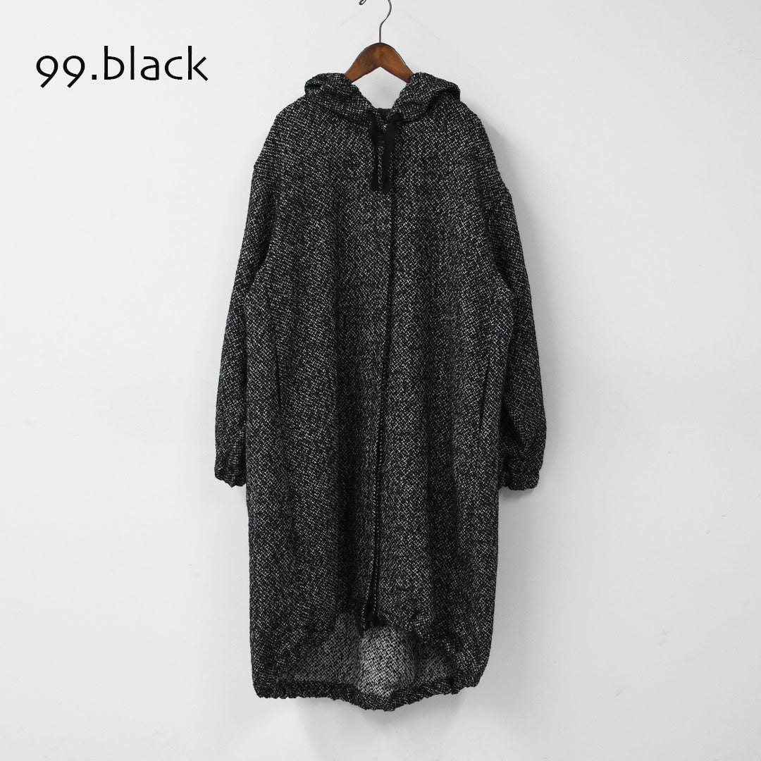 mizuiro ind [ミズイロ インド] wool blend hooded CT [3-270058] ウールブレンドフードコート・LADY'S [2025AW]