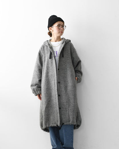 mizuiro ind [ミズイロ インド] wool blend hooded CT [3-270058] ウールブレンドフードコート・LADY'S [2025AW]