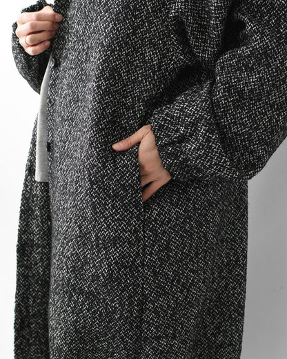 mizuiro ind [ミズイロ インド] wool blend hooded CT [3-270058] ウールブレンドフードコート・LADY'S [2025AW]