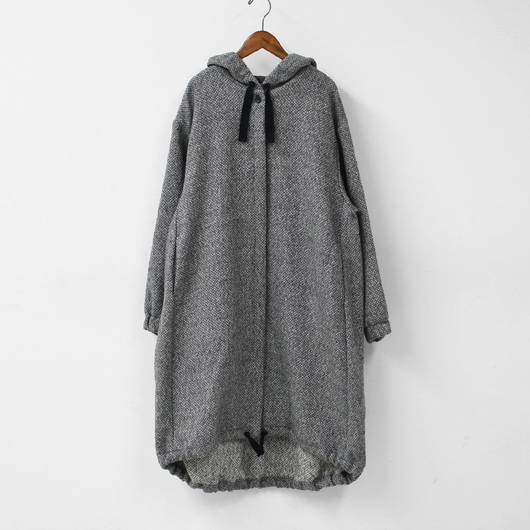 mizuiro ind [ミズイロ インド] wool blend hooded CT [3-270058] ウールブレンドフードコート・LADY'S [2025AW]