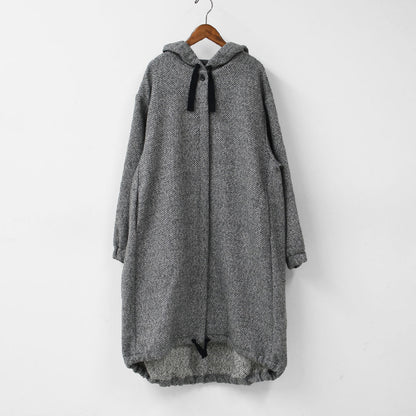 mizuiro ind [ミズイロ インド] wool blend hooded CT [3-270058] ウールブレンドフードコート・LADY'S [2025AW]