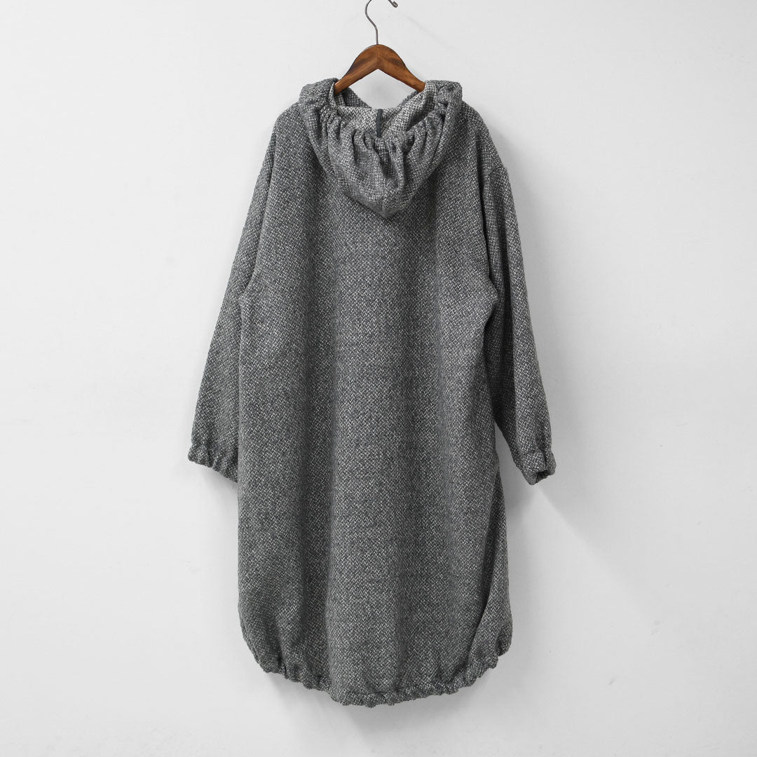 mizuiro ind [ミズイロ インド] wool blend hooded CT [3-270058] ウールブレンドフードコート・LADY'S [2025AW]