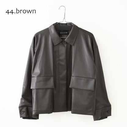 mizuiro ind [ミズイロ インド] synthetic leather shirt JK [3-270069] シンセティックレザーシャツジャケット・レザーシャツジャケット・フェイクレザー・シャツジャケット・ジャケット・アウター・LADY'S [2025AW]