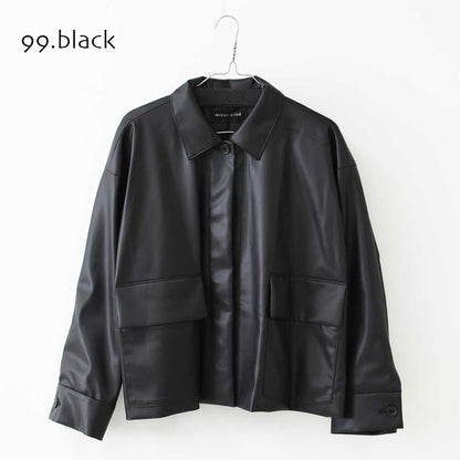 mizuiro ind [ミズイロ インド] synthetic leather shirt JK [3-270069] シンセティックレザーシャツジャケット・レザーシャツジャケット・フェイクレザー・シャツジャケット・ジャケット・アウター・LADY'S [2025AW]
