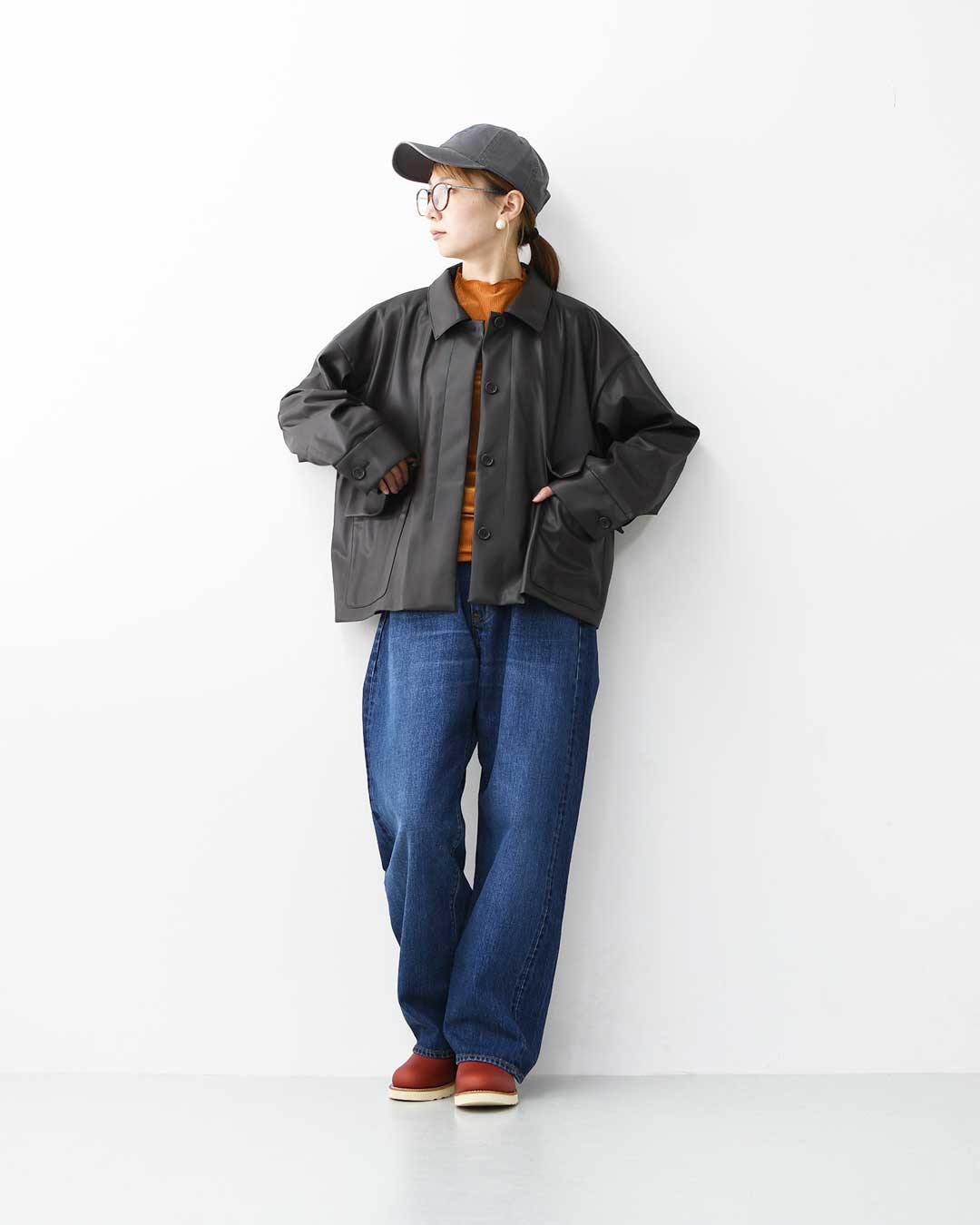 mizuiro ind [ミズイロ インド] synthetic leather shirt JK [3-270069] シンセティックレザーシャツジャケット・レザーシャツジャケット・フェイクレザー・シャツジャケット・ジャケット・アウター・LADY'S [2025AW]