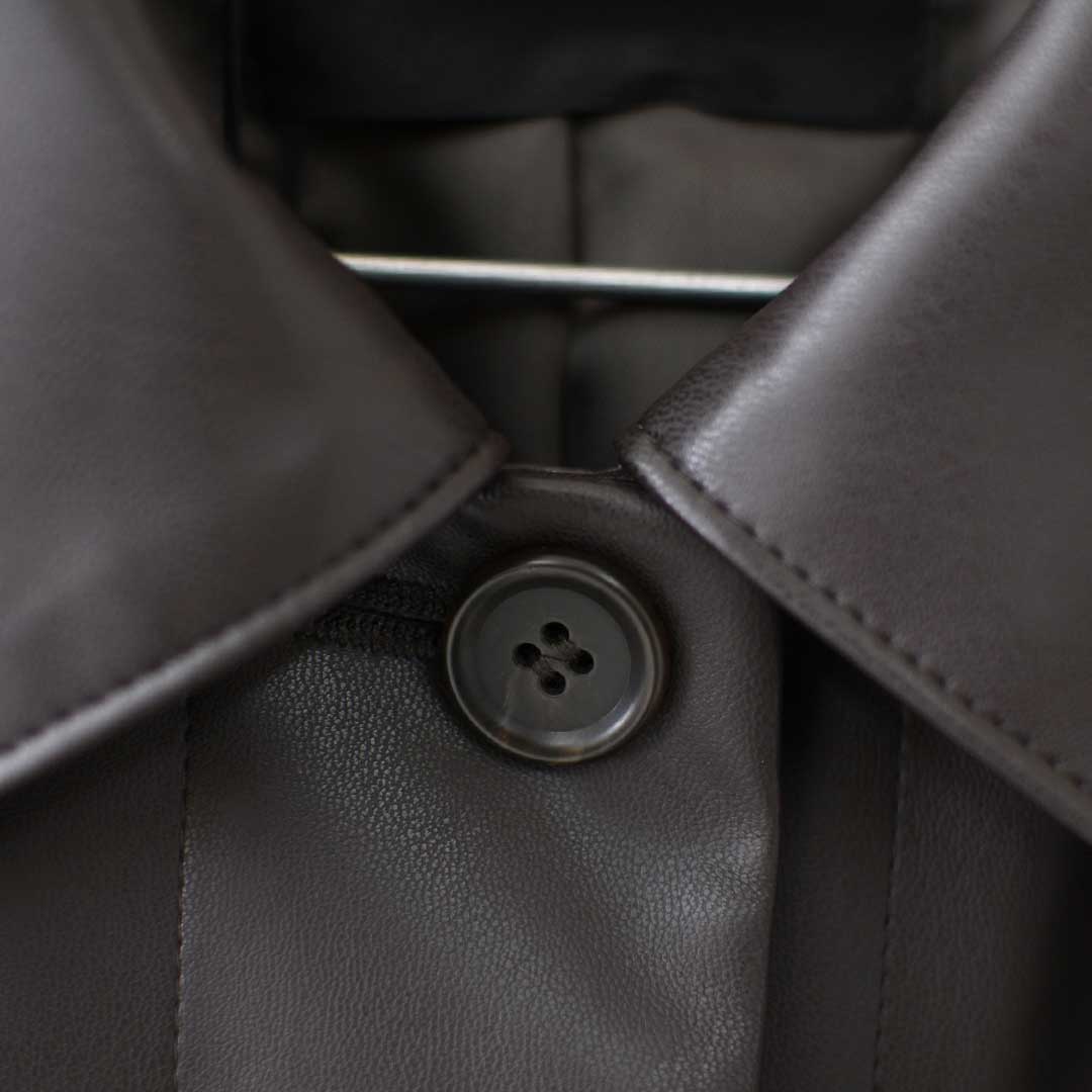 mizuiro ind [ミズイロ インド] synthetic leather shirt JK [3-270069] シンセティックレザーシャツジャケット・レザーシャツジャケット・フェイクレザー・シャツジャケット・ジャケット・アウター・LADY'S [2025AW]
