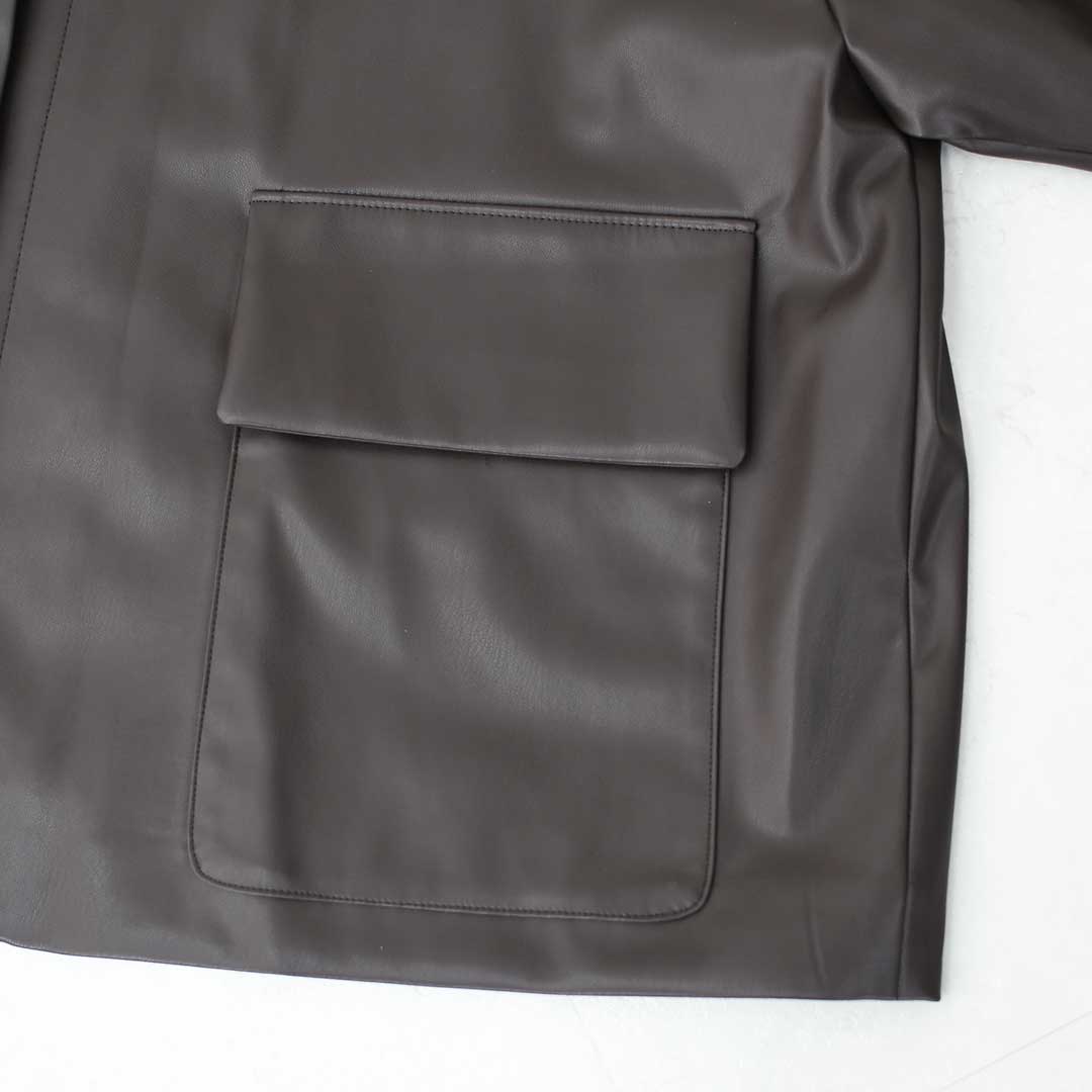 mizuiro ind [ミズイロ インド] synthetic leather shirt JK [3-270069] シンセティックレザーシャツジャケット・レザーシャツジャケット・フェイクレザー・シャツジャケット・ジャケット・アウター・LADY'S [2025AW]