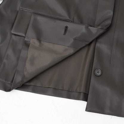 mizuiro ind [ミズイロ インド] synthetic leather shirt JK [3-270069] シンセティックレザーシャツジャケット・レザーシャツジャケット・フェイクレザー・シャツジャケット・ジャケット・アウター・LADY'S [2025AW]