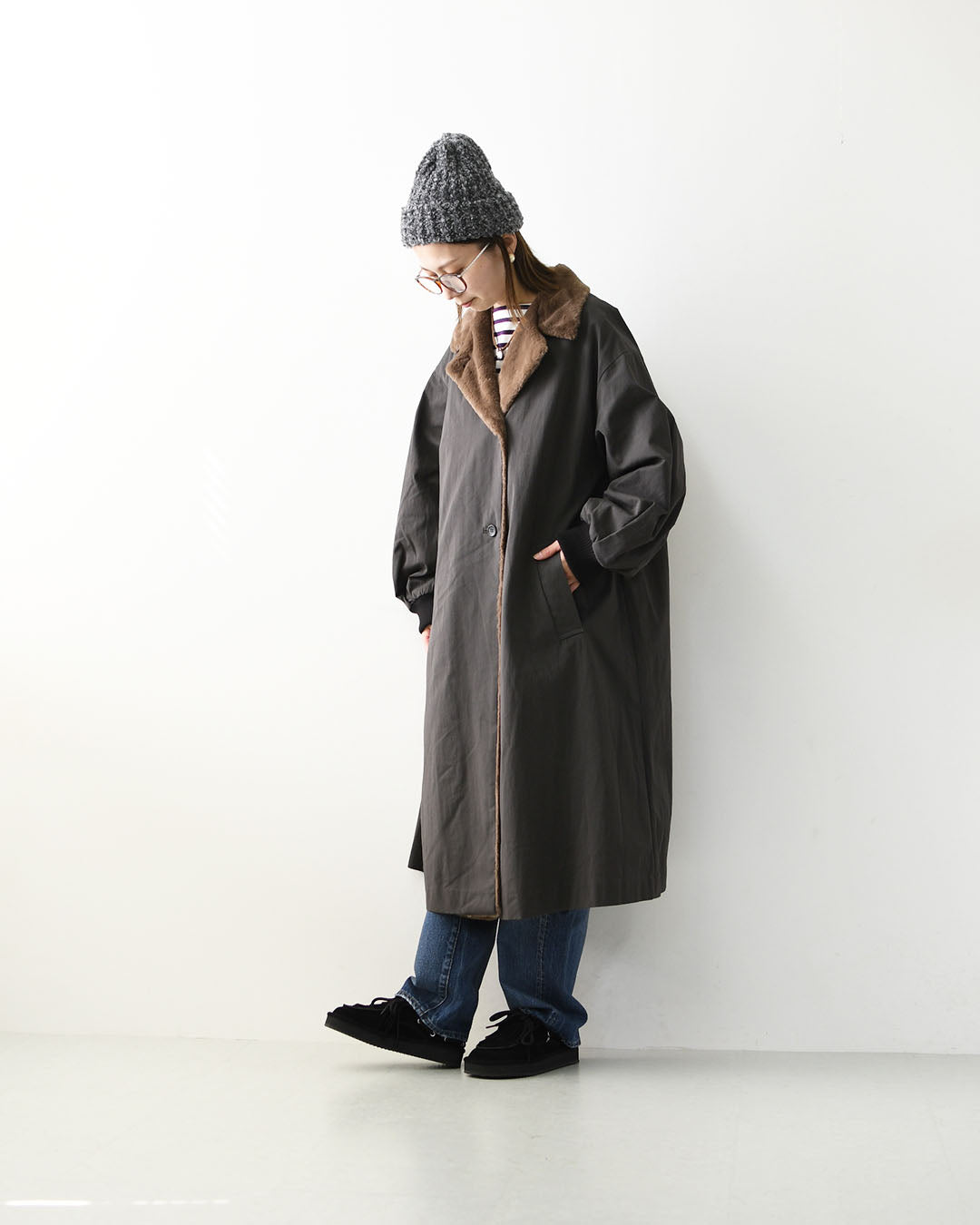 mizuiro ind [ミズイロ インド] back boa coat [3-270071] バック ボア コート・アウター・LADY'S [2026AW]