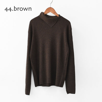 mizuiro ind [ミズイロ インド] rib high neck P/O with button [4-220090] ボタン付きリブハイネックプルオーバー・クルーネック・ワイドシルエット・ゆったりシルエット・LADY'S [2025AW]