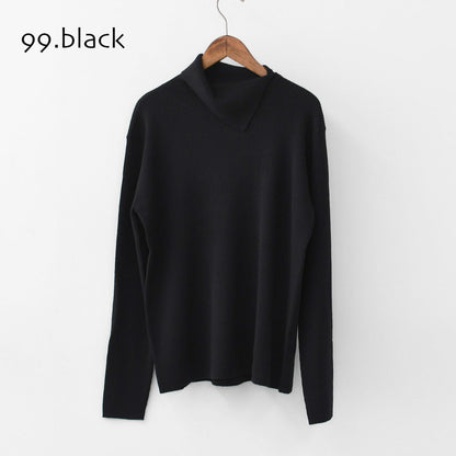 mizuiro ind [ミズイロ インド] rib high neck P/O with button [4-220090] ボタン付きリブハイネックプルオーバー・クルーネック・ワイドシルエット・ゆったりシルエット・LADY'S [2025AW]