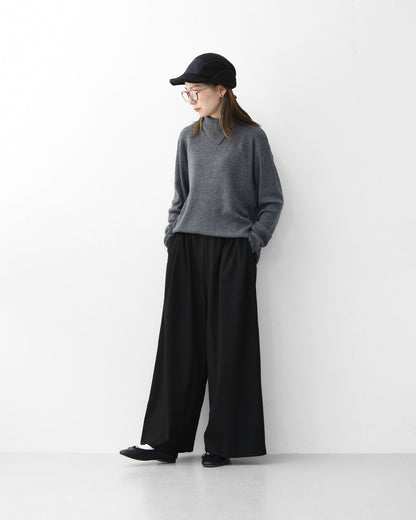 mizuiro ind [ミズイロ インド] rib high neck P/O with button [4-220090] ボタン付きリブハイネックプルオーバー・クルーネック・ワイドシルエット・ゆったりシルエット・LADY'S [2025AW]