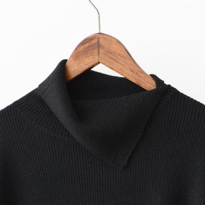 mizuiro ind [ミズイロ インド] rib high neck P/O with button [4-220090] ボタン付きリブハイネックプルオーバー・クルーネック・ワイドシルエット・ゆったりシルエット・LADY'S [2025AW]