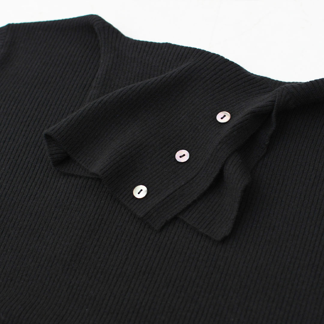 mizuiro ind [ミズイロ インド] rib high neck P/O with button [4-220090] ボタン付きリブハイネックプルオーバー・クルーネック・ワイドシルエット・ゆったりシルエット・LADY'S [2025AW]