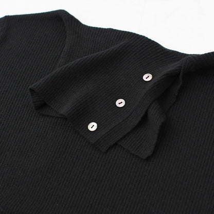 mizuiro ind [ミズイロ インド] rib high neck P/O with button [4-220090] ボタン付きリブハイネックプルオーバー・クルーネック・ワイドシルエット・ゆったりシルエット・LADY'S [2025AW]