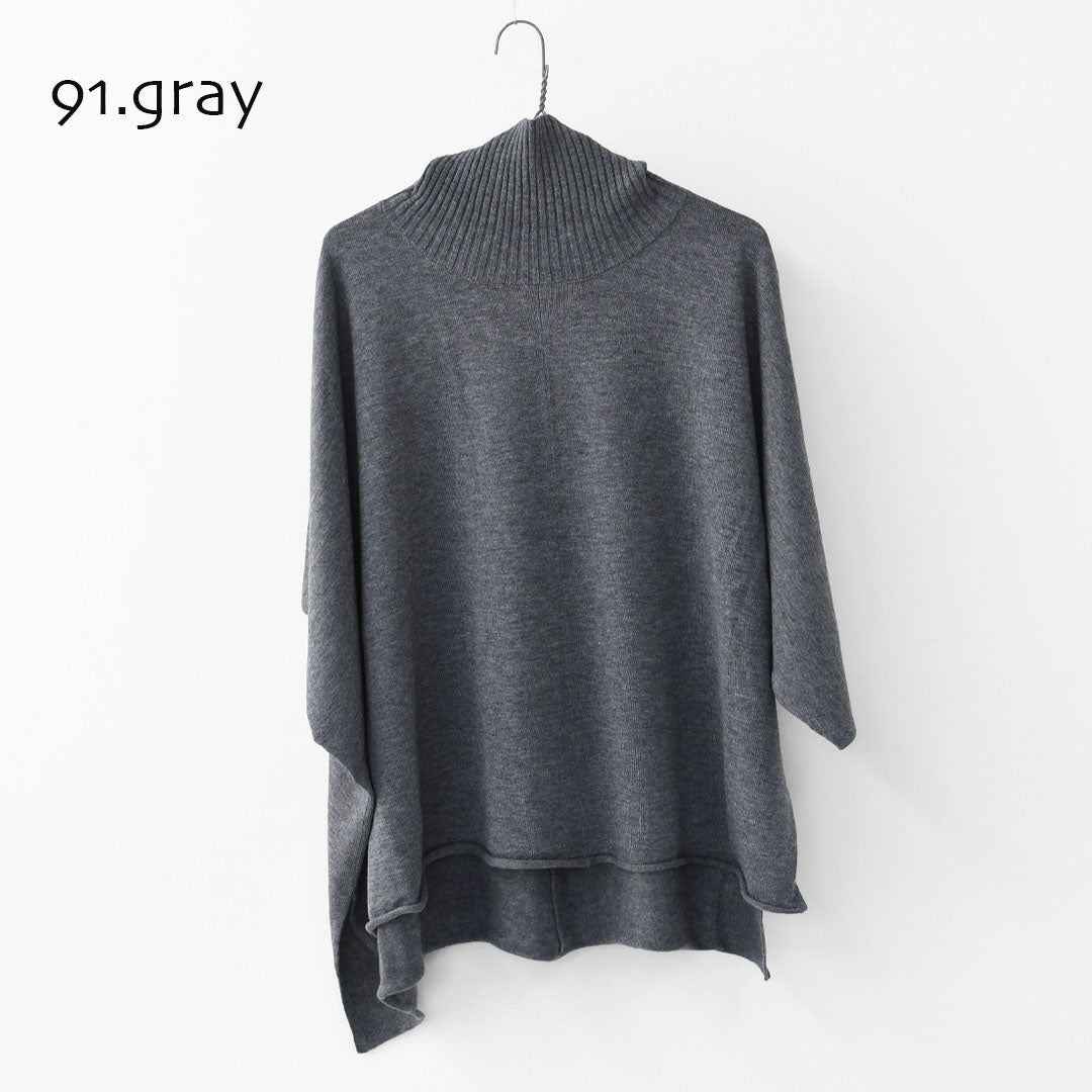 mizuiro ind [ミズイロ インド] poncho like P/O [4-220101] ポンチョライクプルオーバー・ボトルネック・ワイドシルエット・ドレープシルエット・ゆったりシルエット・LADY'S [2025AW]