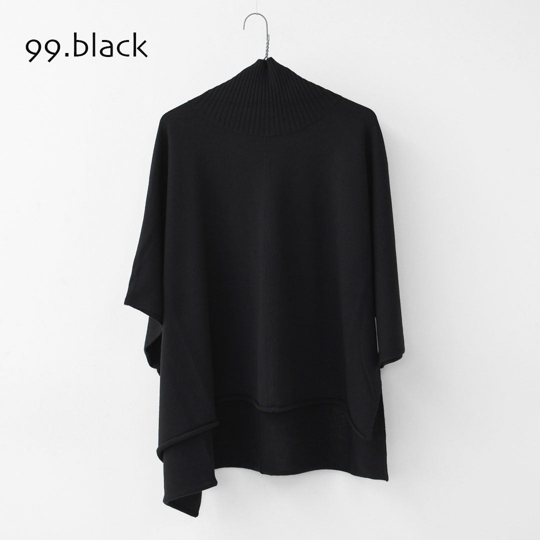 mizuiro ind [ミズイロ インド] poncho like P/O [4-220101] ポンチョライクプルオーバー・ボトルネック・ワイドシルエット・ドレープシルエット・ゆったりシルエット・LADY'S [2025AW]