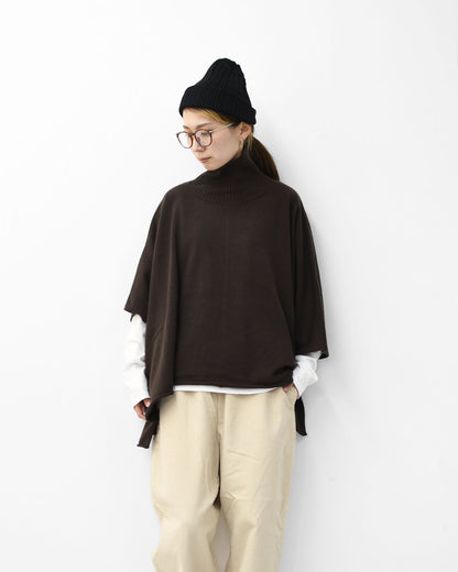 mizuiro ind [ミズイロ インド] poncho like P/O [4-220101] ポンチョライクプルオーバー・ボトルネック・ワイドシルエット・ドレープシルエット・ゆったりシルエット・LADY'S [2025AW]