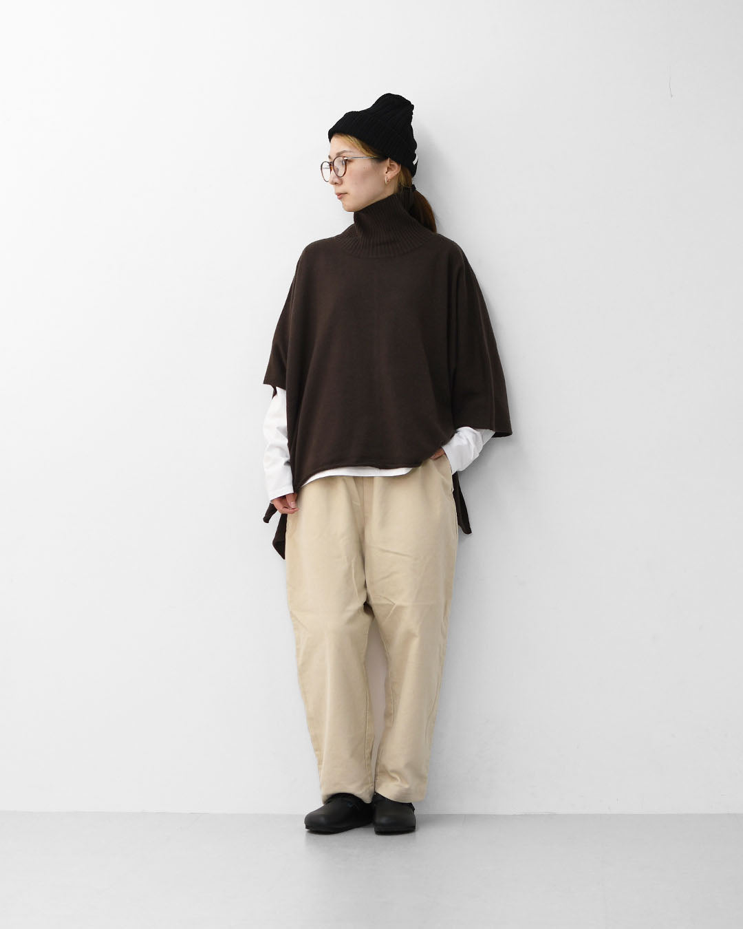 mizuiro ind [ミズイロ インド] poncho like P/O [4-220101] ポンチョライクプルオーバー・ボトルネック・ワイドシルエット・ドレープシルエット・ゆったりシルエット・LADY'S [2025AW]