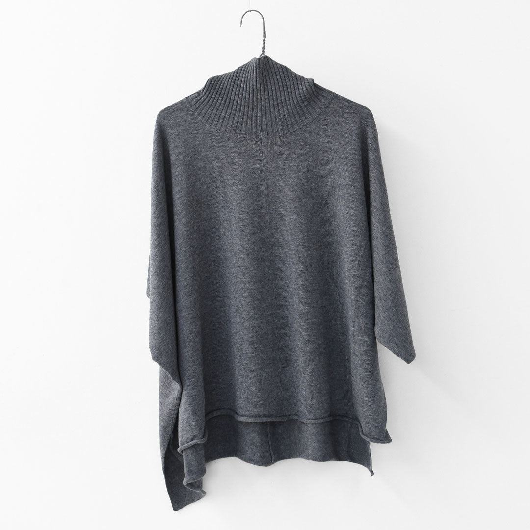 mizuiro ind [ミズイロ インド] poncho like P/O [4-220101] ポンチョライクプルオーバー・ボトルネック・ワイドシルエット・ドレープシルエット・ゆったりシルエット・LADY'S [2025AW]