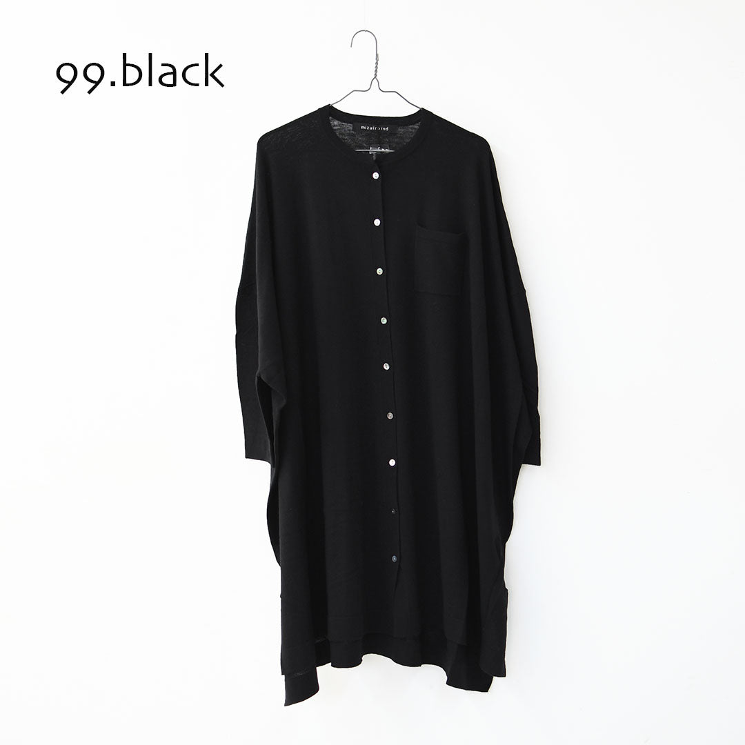 mizuiro ind [ミズイロ インド] HG stand collar OP [4-220102] ハイゲージスタンドカラーワンピース・カーディガン・ニットワンピース・ワイドシルエット・ゆったりシルエット・LADY'S[2026ss]