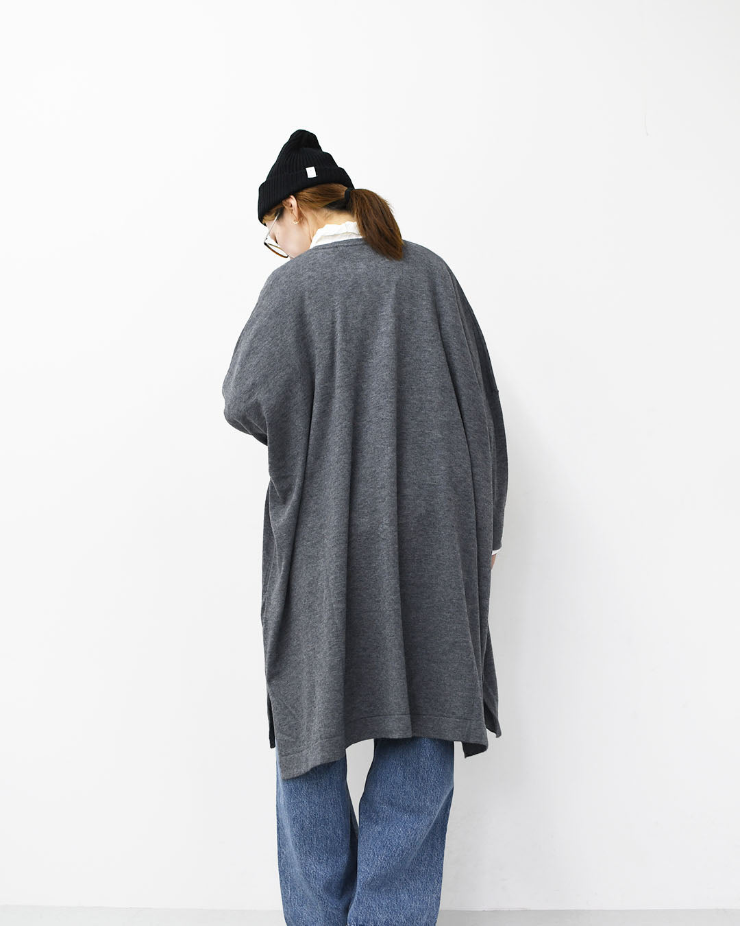 mizuiro ind [ミズイロ インド] HG stand collar OP [4-220102] ハイゲージスタンドカラーワンピース・カーディガン・ニットワンピース・ワイドシルエット・ゆったりシルエット・LADY'S[2026ss]