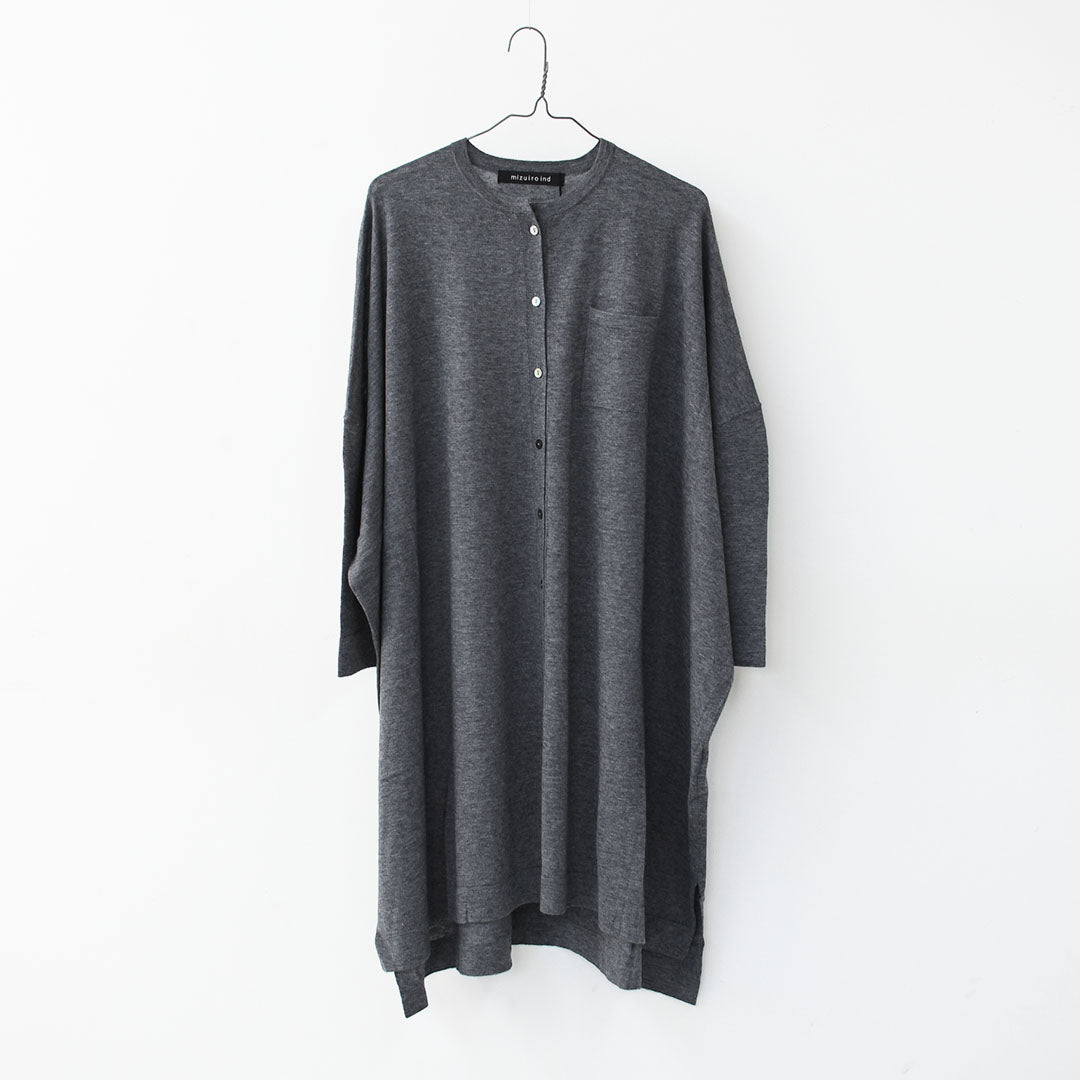 mizuiro ind [ミズイロ インド] HG stand collar OP [4-220102] ハイゲージスタンドカラーワンピース・カーディガン・ニットワンピース・ワイドシルエット・ゆったりシルエット・LADY'S[2026ss]