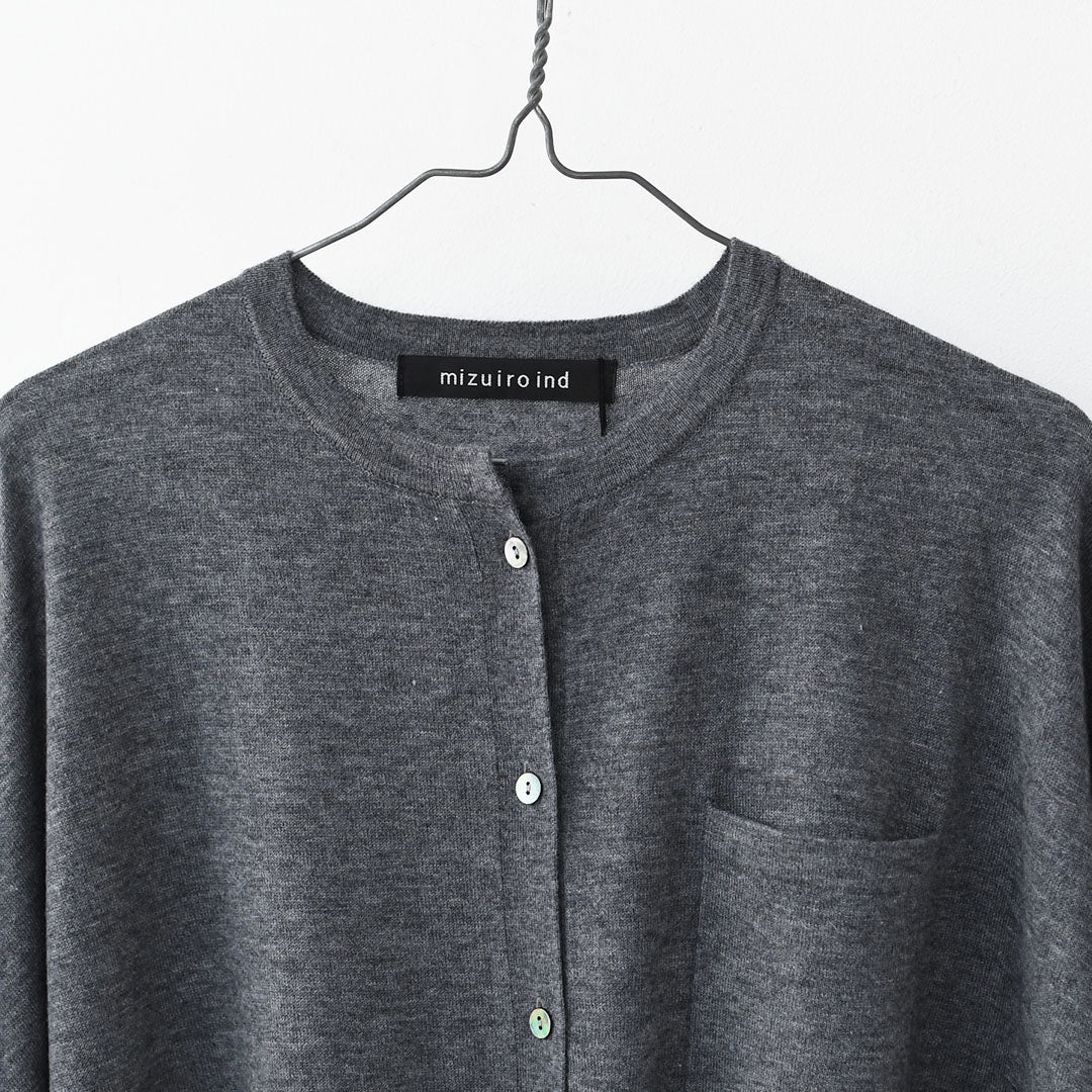 mizuiro ind [ミズイロ インド] HG stand collar OP [4-220102] ハイゲージスタンドカラーワンピース・カーディガン・ニットワンピース・ワイドシルエット・ゆったりシルエット・LADY'S[2026ss]