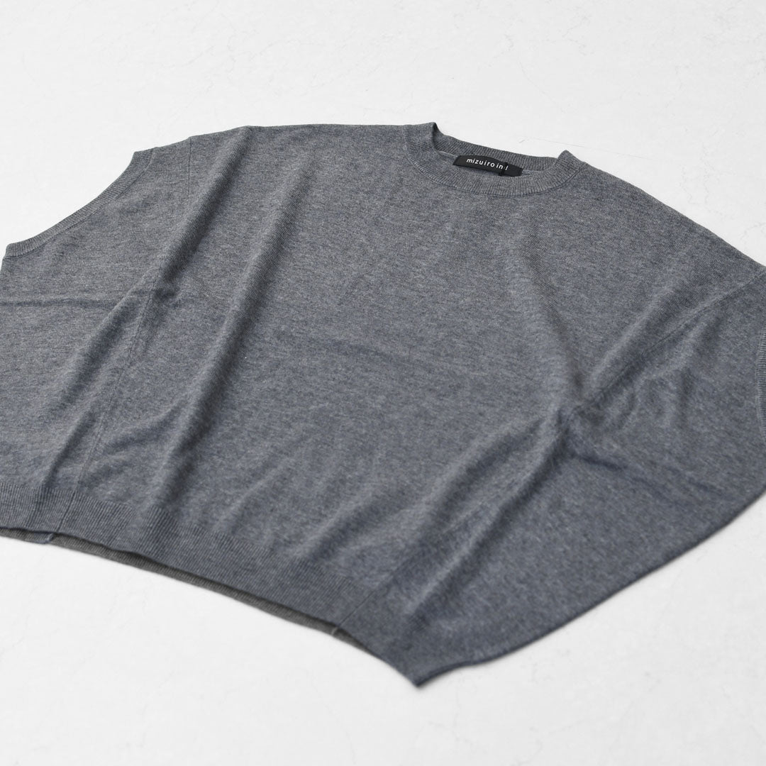 mizuiro ind [ミズイロ インド] cocoon wide vest [4-220104] コクーンワイドベスト・ベスト・Vネックベスト・ニットベスト・LADY'S [2025AW]