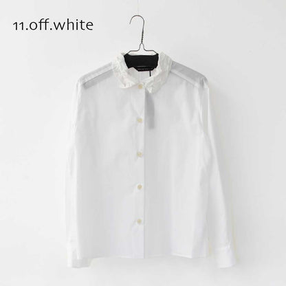 mizuiro ind [ミズイロ インド] washer collar shirt [4-230057] ワッシャーカラーシャツ・コットンシャツ・ワッシャー加工・カジュアル・きれいめ・長袖・LADY'S[2026ss]