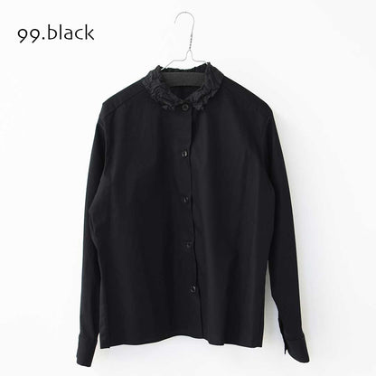 mizuiro ind [ミズイロ インド] washer collar shirt [4-230057] ワッシャーカラーシャツ・コットンシャツ・ワッシャー加工・カジュアル・きれいめ・長袖・LADY'S[2026ss]