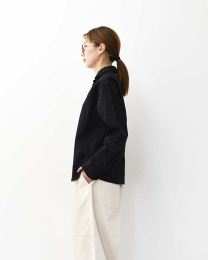 mizuiro ind [ミズイロ インド] washer collar shirt [4-230057] ワッシャーカラーシャツ・コットンシャツ・ワッシャー加工・カジュアル・きれいめ・長袖・LADY'S[2026ss]