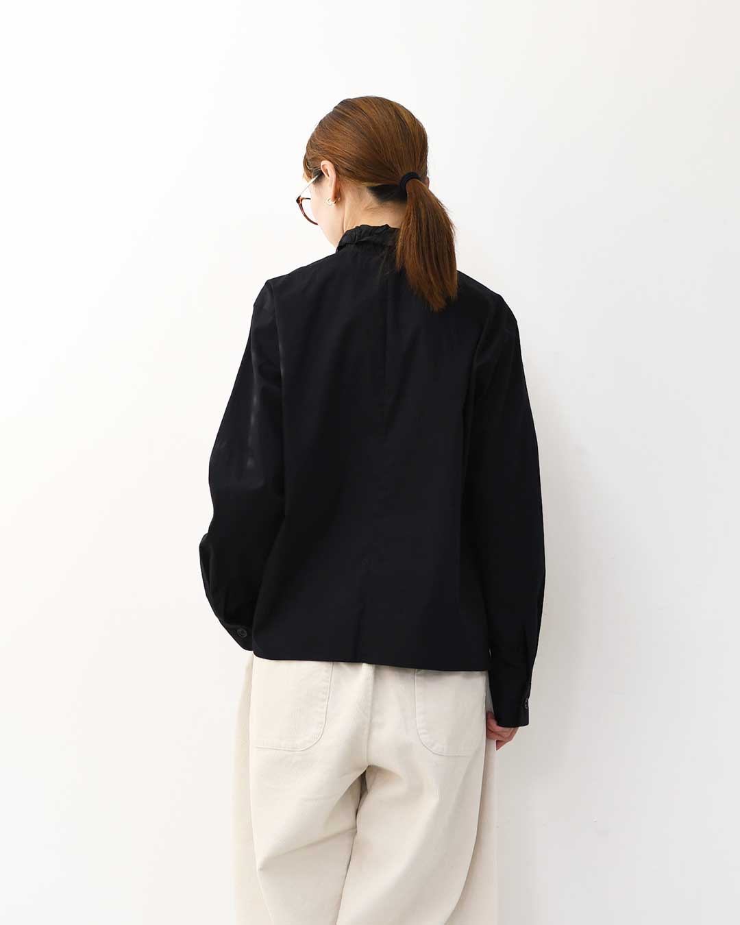 mizuiro ind [ミズイロ インド] washer collar shirt [4-230057] ワッシャーカラーシャツ・コットンシャツ・ワッシャー加工・カジュアル・きれいめ・長袖・LADY'S[2026ss]