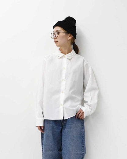 mizuiro ind [ミズイロ インド] washer collar shirt [4-230057] ワッシャーカラーシャツ・コットンシャツ・ワッシャー加工・カジュアル・きれいめ・長袖・LADY'S[2026ss]
