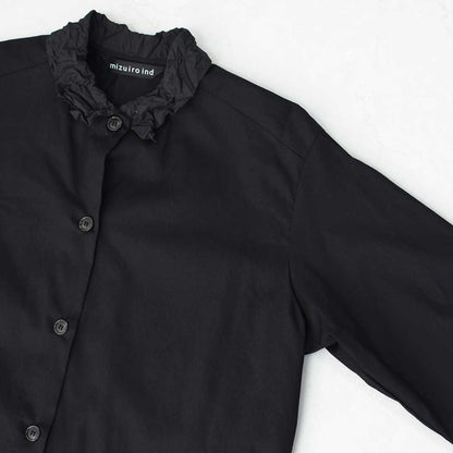 mizuiro ind [ミズイロ インド] washer collar shirt [4-230057] ワッシャーカラーシャツ・コットンシャツ・ワッシャー加工・カジュアル・きれいめ・長袖・LADY'S[2026ss]