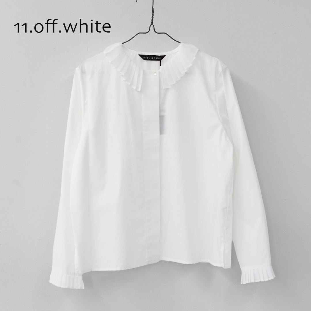 mizuiro ind [ミズイロ インド] pleats collar shirt [4-230066] プリーツカラーシャツ・LADY'S[2026ss]