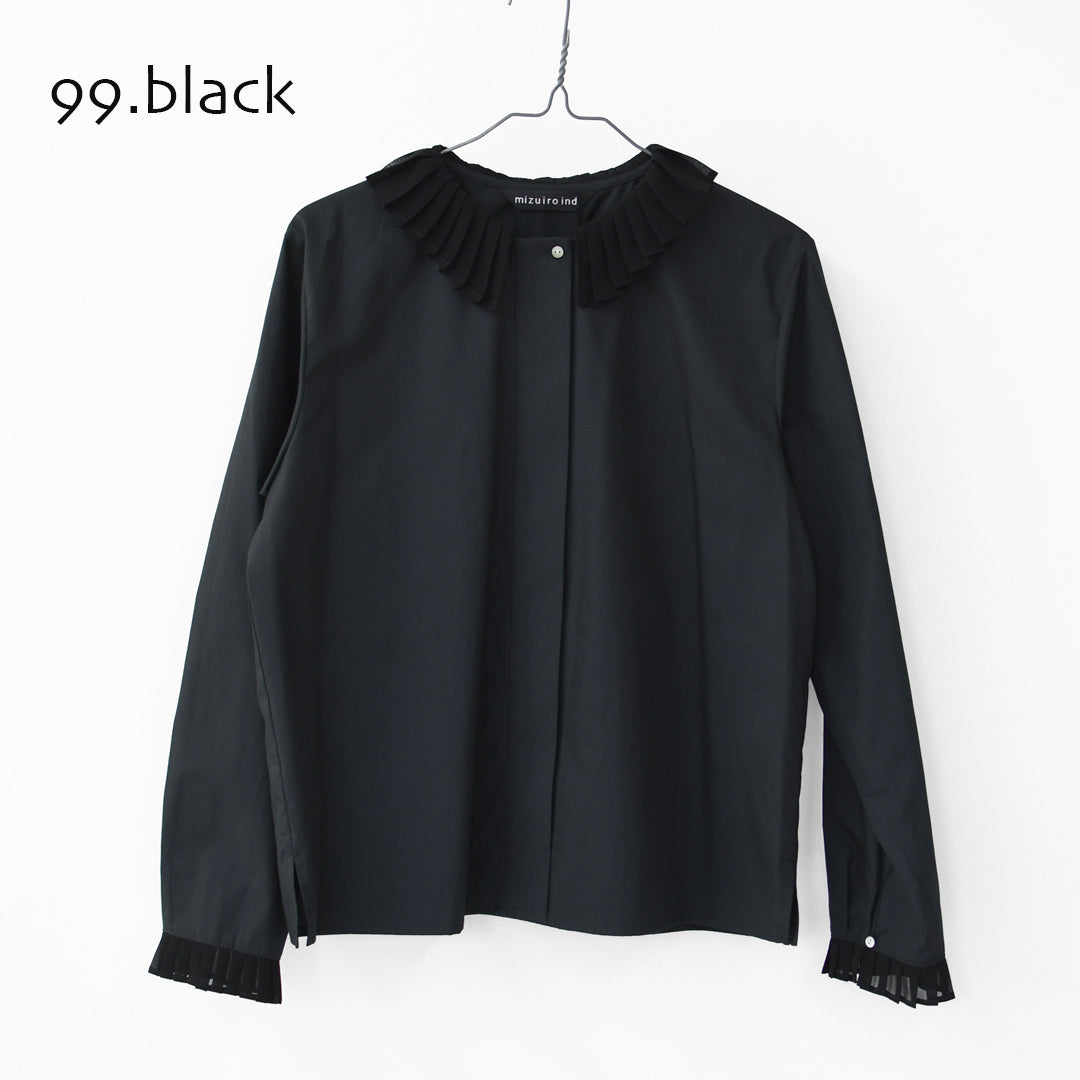 mizuiro ind [ミズイロ インド] pleats collar shirt [4-230066] プリーツカラーシャツ・LADY'S[2026ss]