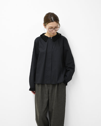 mizuiro ind [ミズイロ インド] pleats collar shirt [4-230066] プリーツカラーシャツ・LADY'S[2026ss]