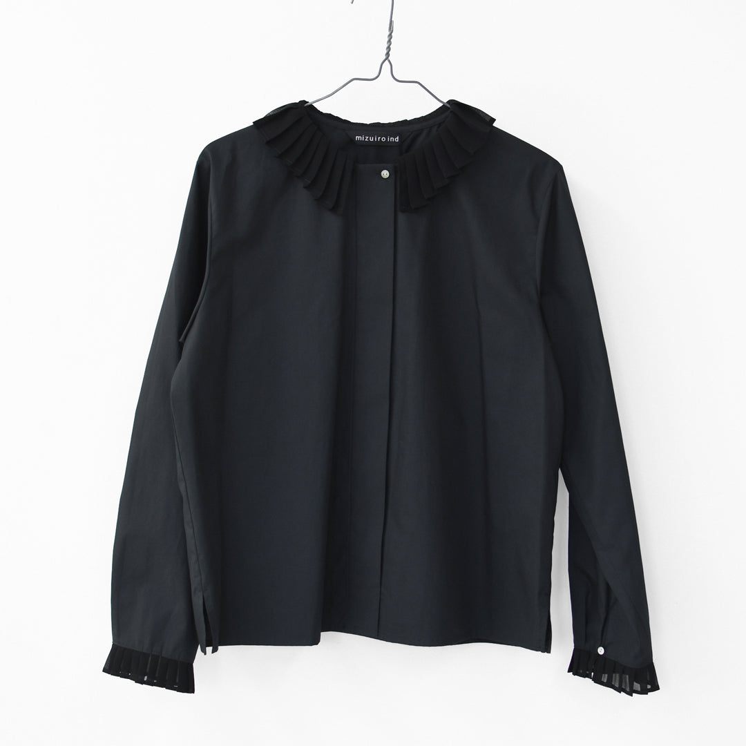 mizuiro ind [ミズイロ インド] pleats collar shirt [4-230066] プリーツカラーシャツ・LADY'S[2026ss]