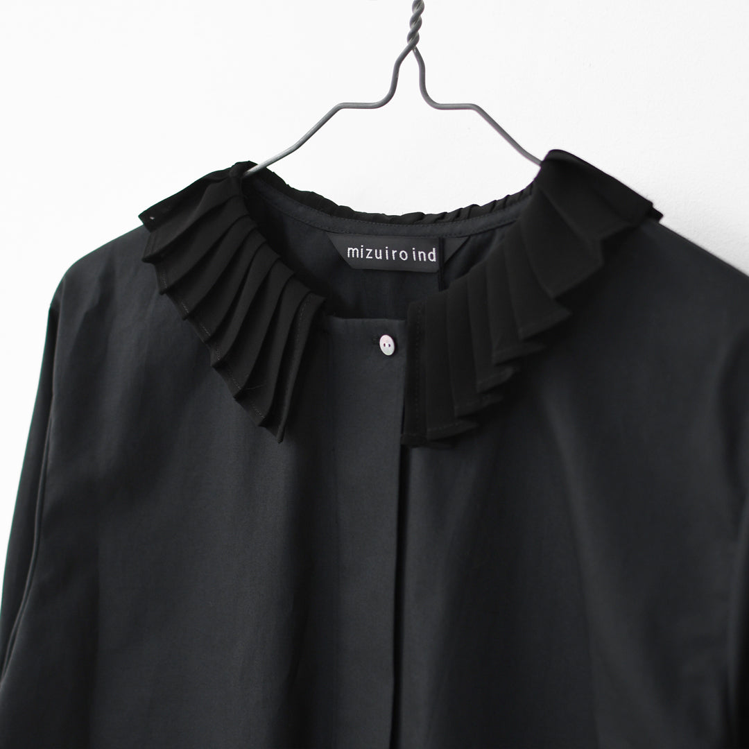mizuiro ind [ミズイロ インド] pleats collar shirt [4-230066] プリーツカラーシャツ・LADY'S[2026ss]