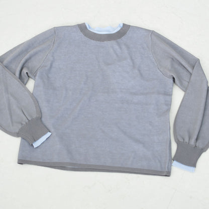 MIDIUMISOLID [ミディウミソリッド] sheer layered crew neck P/O [4-125150] シアーレイヤードクルーネックプルオーバー・インナー・カットソー・シースルー・シアー素材・ゆったりシルエット・シンプル・長袖・透け感・LADY'S [2026SS]