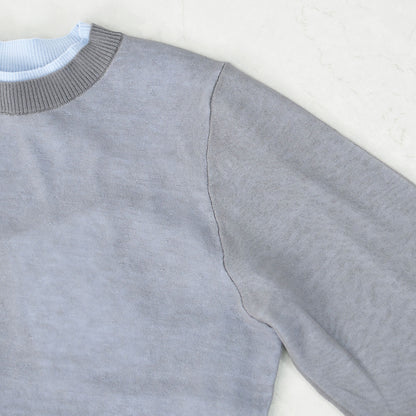 MIDIUMISOLID [ミディウミソリッド] sheer layered crew neck P/O [4-125150] シアーレイヤードクルーネックプルオーバー・インナー・カットソー・シースルー・シアー素材・ゆったりシルエット・シンプル・長袖・透け感・LADY'S [2026SS]