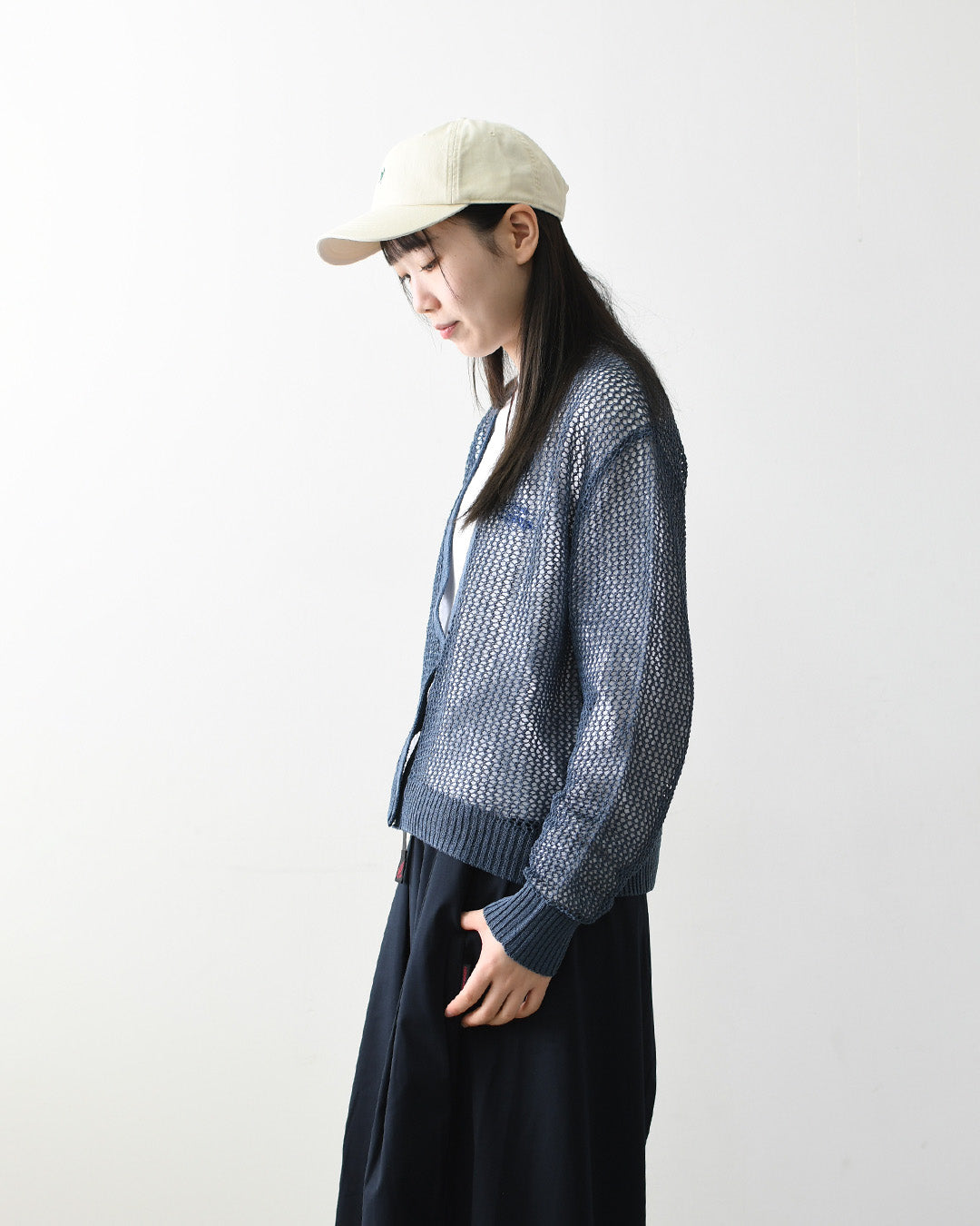 MIDIUMISOLID [ミディウミソリッド] mesh short C/D [1-122160] メッシュショートカーディガン・カーディガン・メッシュカーディガン・ショート丈・LADY'S [2026SS]