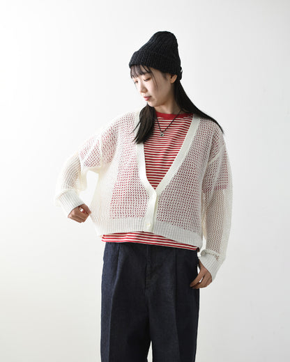 MIDIUMISOLID [ミディウミソリッド] mesh short C/D [1-122160] メッシュショートカーディガン・カーディガン・メッシュカーディガン・ショート丈・LADY'S [2026SS]